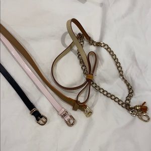 ASSORTED H&M skinny waist belts size mostly XS